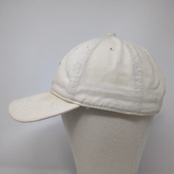 Adidas Slideback Hat White One Size Adjustable Embroidered Trefoil Cotton - Picture 3 of 9